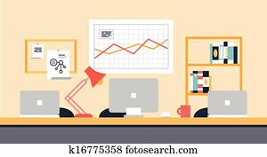 Collaboration workspace office illustration