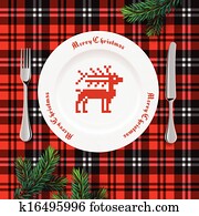 colocação tabela, para, jantar natal