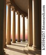 Column architecture with a sunset Column architecture with a sunset