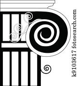 Column Ionic, doric, historical