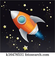 Comic cartoon rocket space ship Comic cartoon rocket space ship
