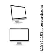 Computer display isolated on white Computer display isolated on white