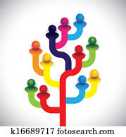 concept tree of company employees working together as a team