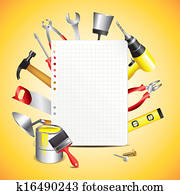 Construction tools with blank paper