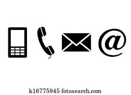 Contact black icons. Contact black icons.