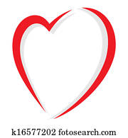 corazón rojo, vector