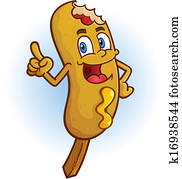 Corn Dog Cartoon Character Corn Dog Cartoon Character