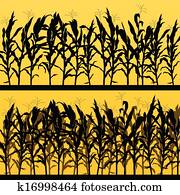 Corn field detailed countryside landscape illustration background vector Corn field detailed countryside landscape illustration background vector