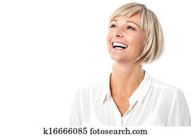 Corporate lady laughing heartily