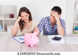 Couple Expecting Money From Piggybank