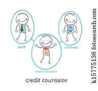 credit counselor is between the bank and the client