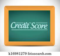 credito, raya, escrito, en, un, blackboard.