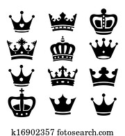 Crown collection - vector silhouette Crown collection - vector silhouette