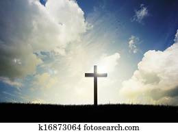 crucifixos, pôr do sol