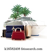 Cruise ship with luggage Cruise ship with luggage