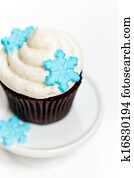Cupcake with snowflakes Cupcake with snowflakes