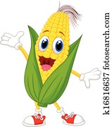Cute corn cartoon character Cute corn cartoon character