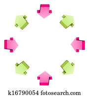 de, richtingwijzer, cirkel, samenstelling