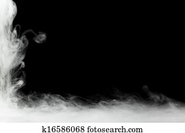 dense smoke frame isolated on black