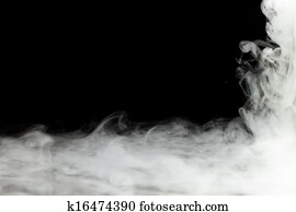 dense smoke frame isolated on black