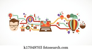 design,, creative,, רעיון, ו, המצאה, infographic