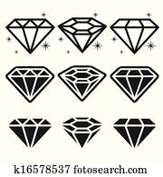 Diamond Icons Set Diamond Icons Set