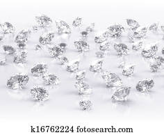 diamonds large group on white background 