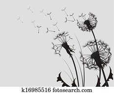 diente de león, silueta