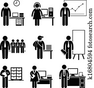 escritório, trabalhos, ocupações, carreiras