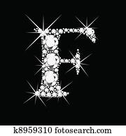 F letter with diamonds bling bling F letter with diamonds bling bling