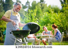 Family having a barbecue party
