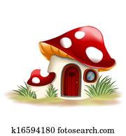 fantasie, schwammerl, haus fantasie, schwammerl, haus