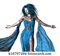 Fantasy woman with blue hair Fantasy woman with blue hair