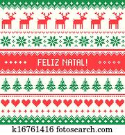 Feliz natal card pattern Feliz natal card pattern
