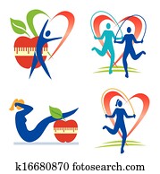 Fitness health icons Fitness health icons