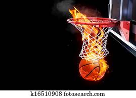 Flaming basketball Flaming basketball
