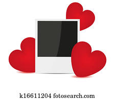 foto, y, rojo, corazones