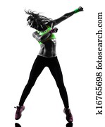 frau, trainieren, gesundheit, zumba, tanzen, silhouette frau, trainieren, gesundheit, zumba, tanzen, silhouette