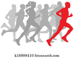 gagnant, finition, vecteur, fond, et, groupe, de, coureurs