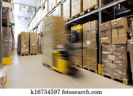 garfo levanta, operador, com, produtos