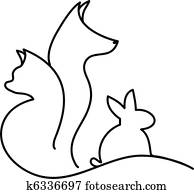 gato, cão, e, coelho