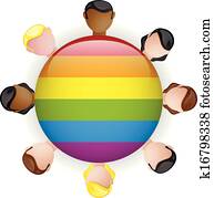 Gay Flag Group Crowd Icon LGBT Gay Flag Group Crowd Icon LGBT