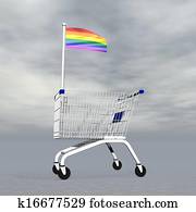 Gay shopping - 3D render Gay shopping - 3D render