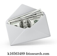 geld, in, een, enveloppe