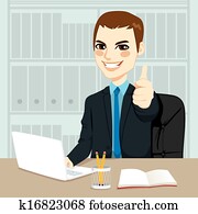 geschäftsmann, arbeiten, büro