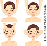gesichtsmassage, sammlung gesichtsmassage, sammlung