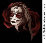 Girl in sugar skull make up Girl in sugar skull make up
