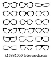 glasses vector set. glasses vector set.