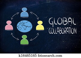 global business communication, people connected across globe