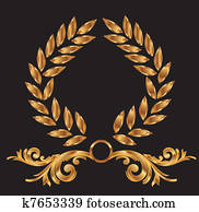 Gold laurel wreath decoration Gold laurel wreath decoration